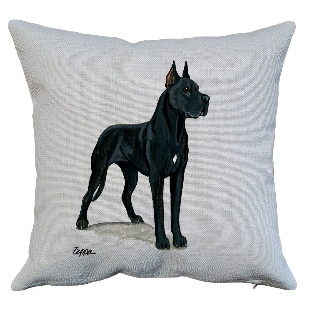 Black Great Dane Throw Pillow