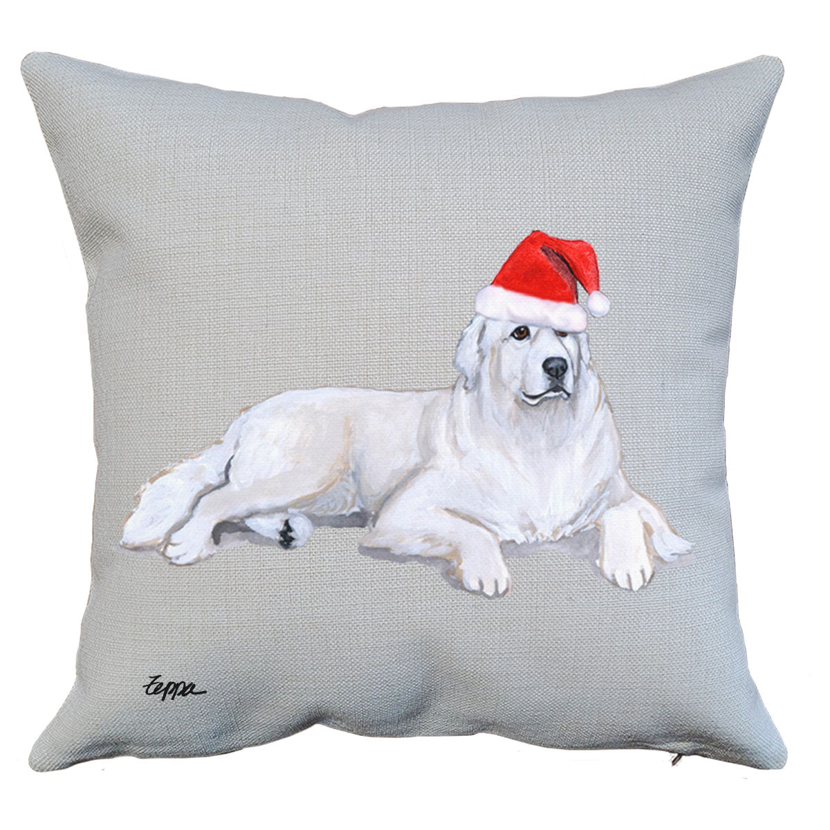 Great Pyrenees Santa Pillow