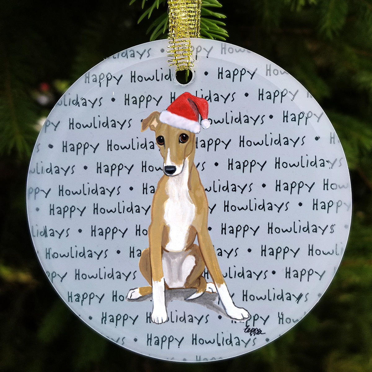 Greyhound Christmas Ornament