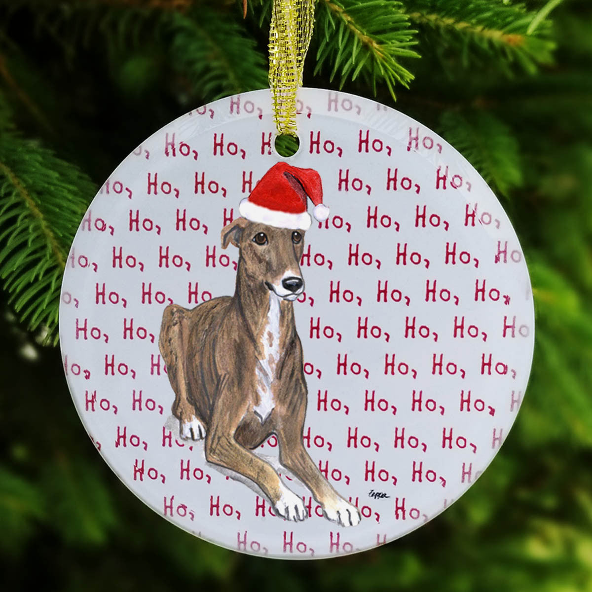 Greyhound Christmas Ornament