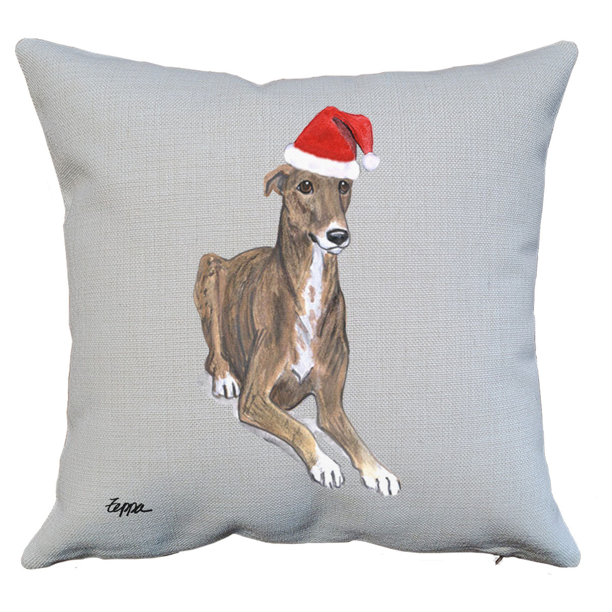 Greyhound Santa Pillow