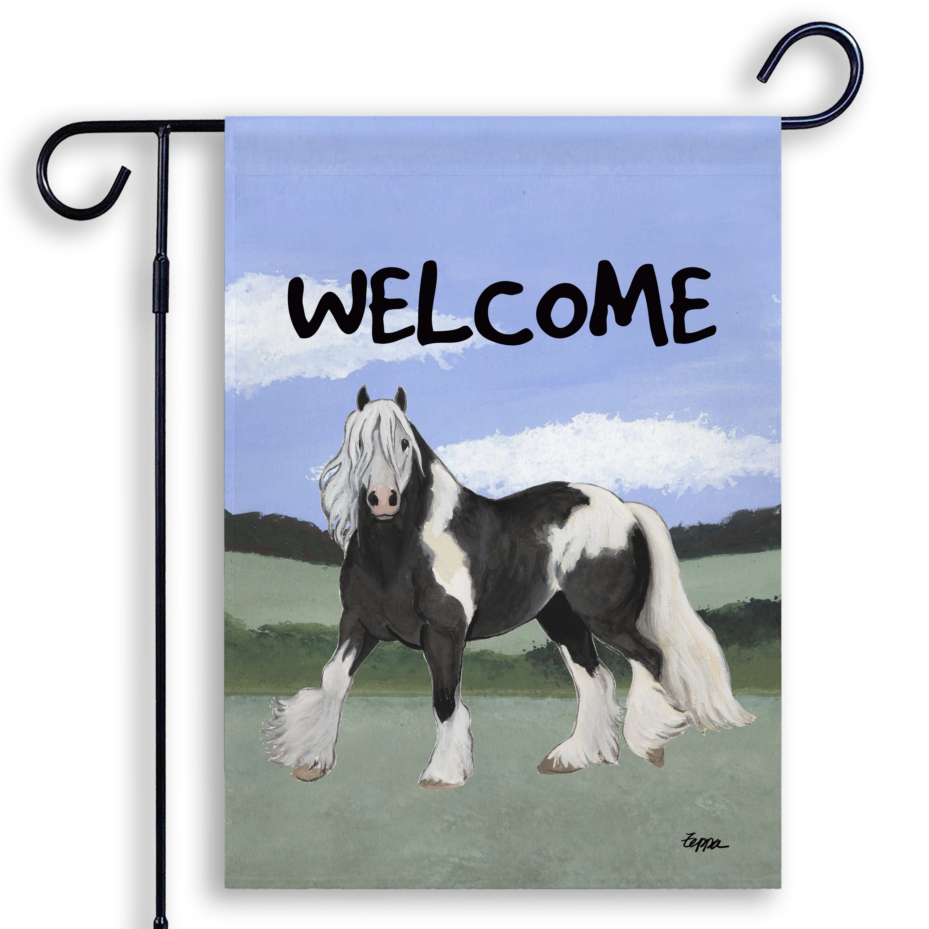 Gypsy Vanner Welcome Garden Flag