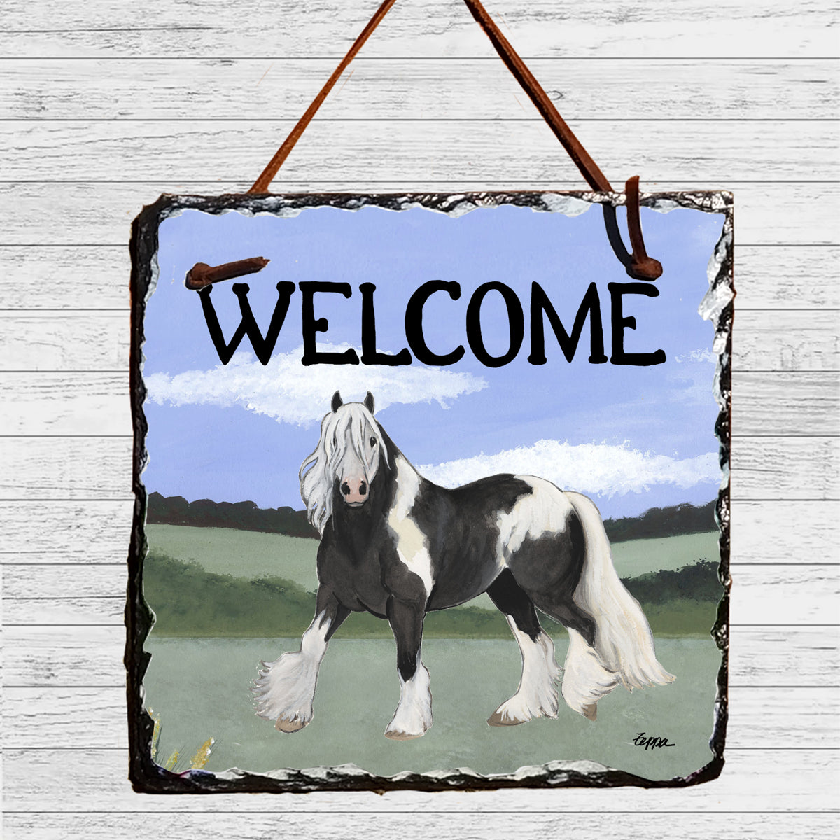 Gypsy Vanner Slate Welcome Sign