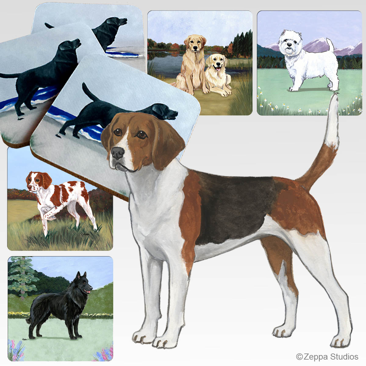 Harrier on your choice of 5 scenic background poly/rubber coasters