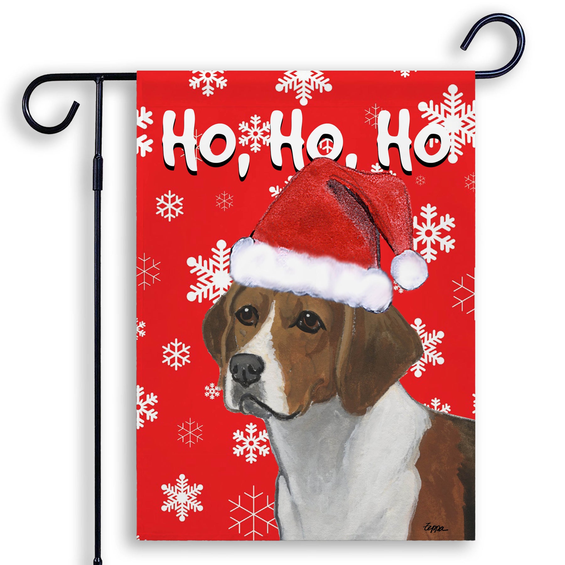 Harrier Ho Ho Ho Garden Flag in Red