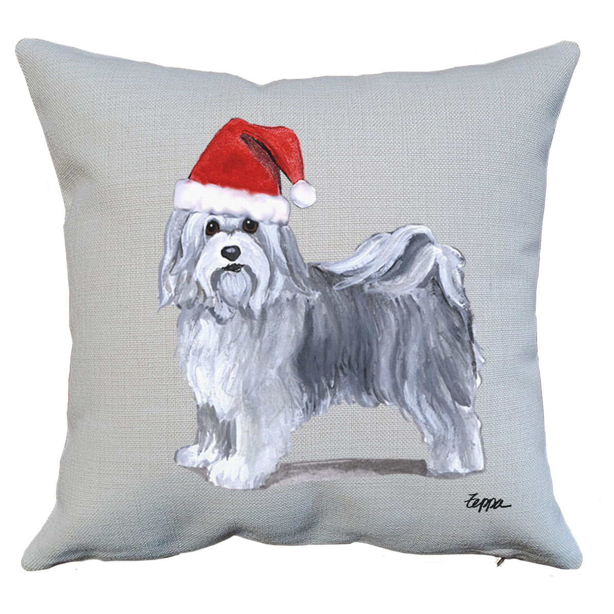 Havanese Santa Pillow