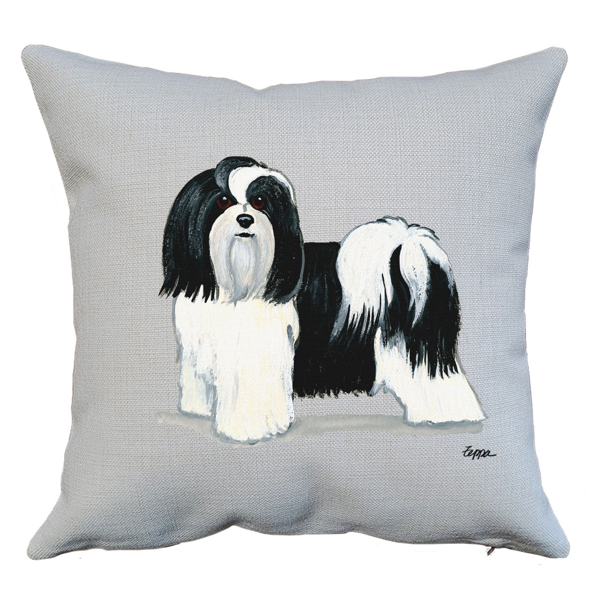 Black and White Havanese Throw Pillow