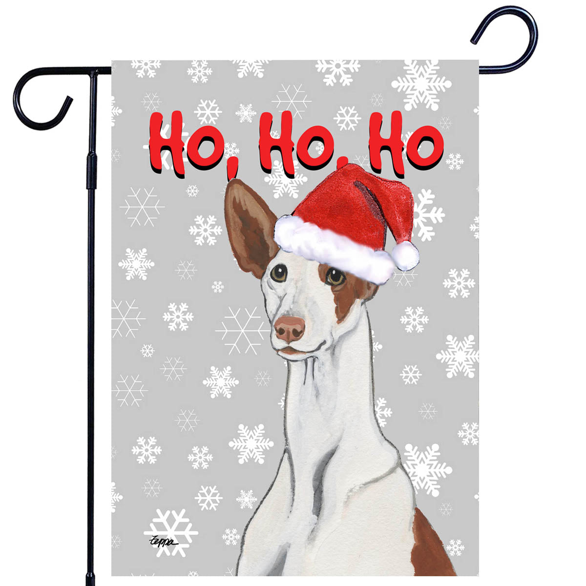 Ibizan Hound Ho Ho Ho Garden Flag