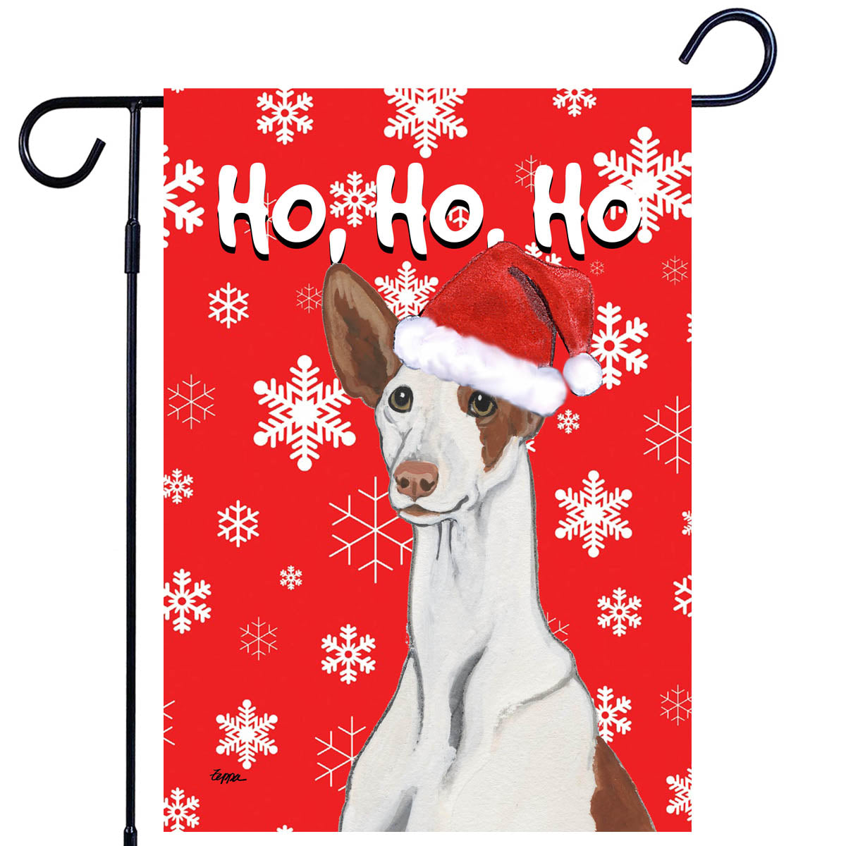 Ibizan Hound Ho Ho Ho Garden Flag