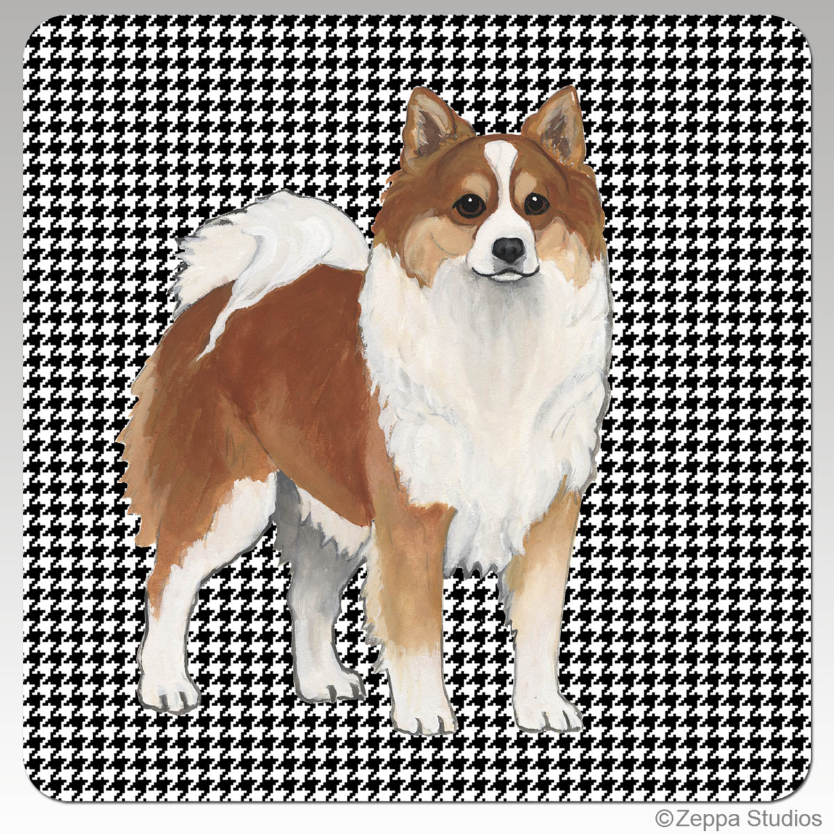 icelandic sheepdog houndstooth coasters