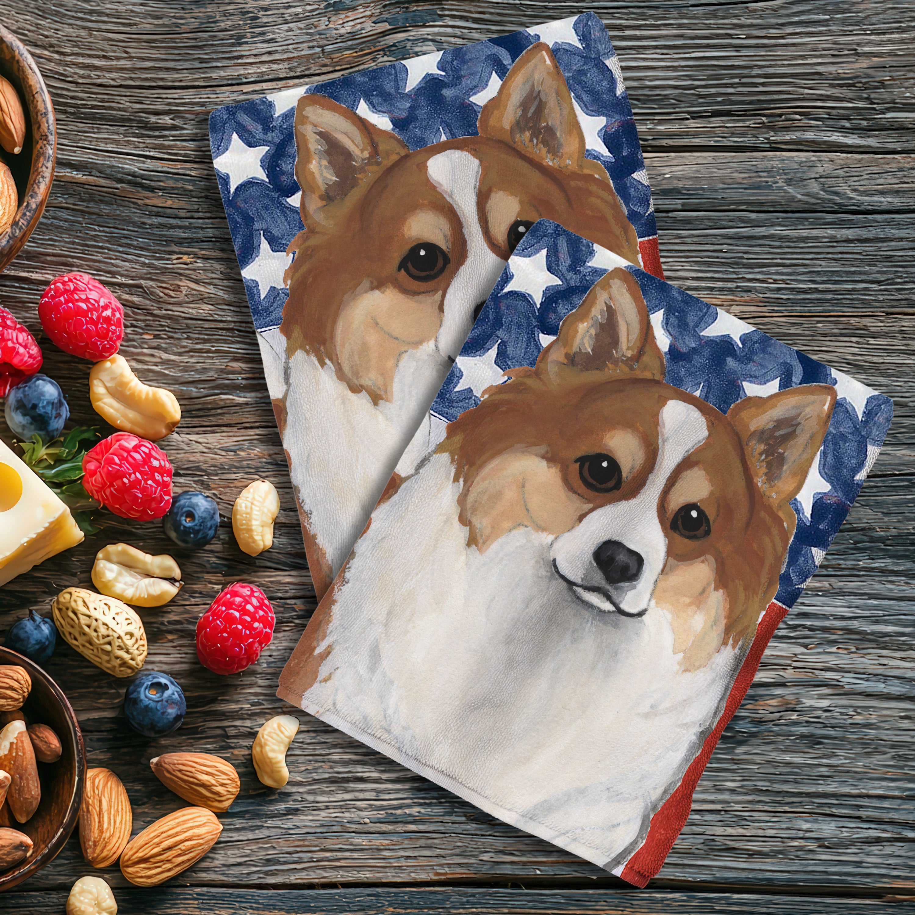 Icelandic Sheepdog Americana Kitchen Towels