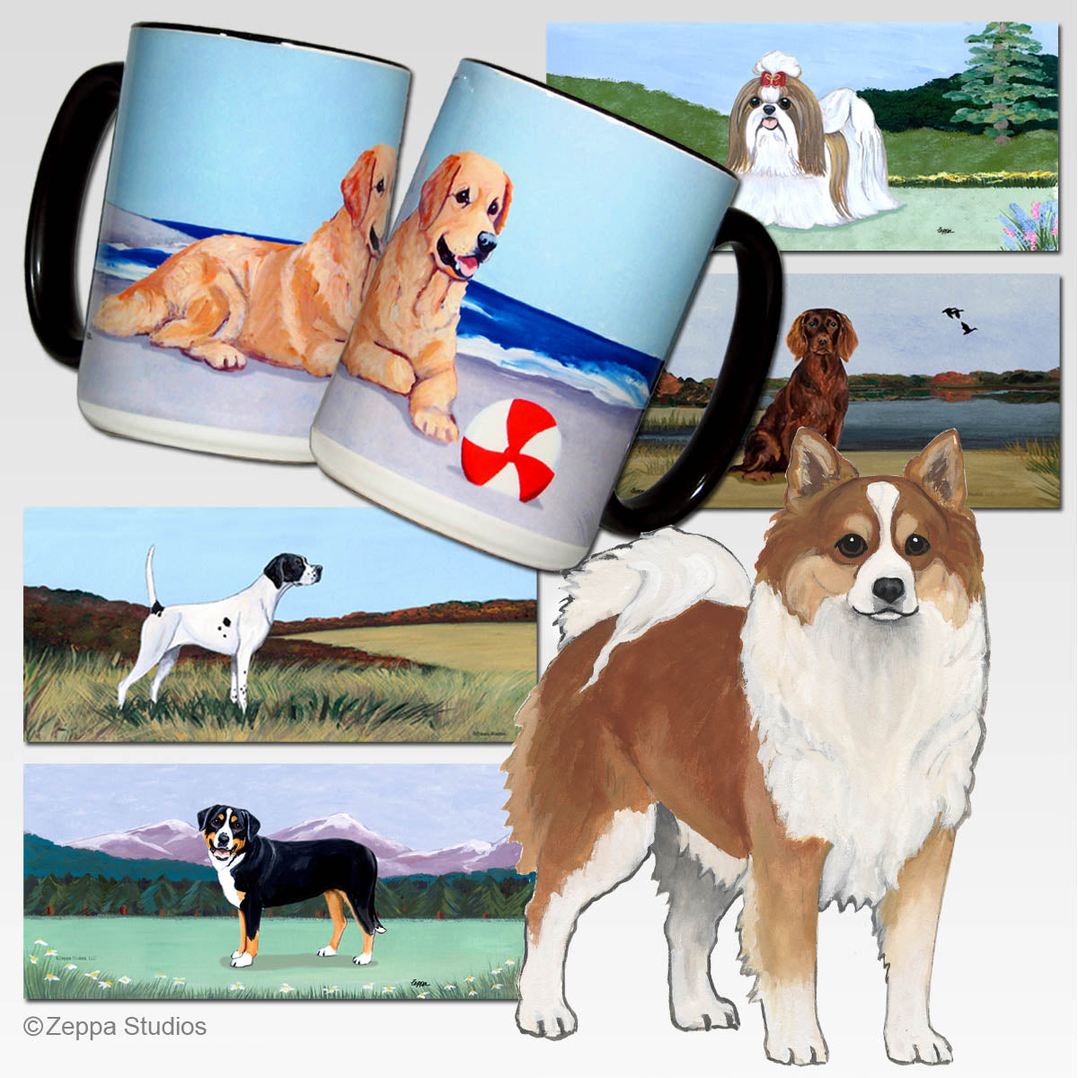 Icelandic Sheepdog Scenic Mug Designs
