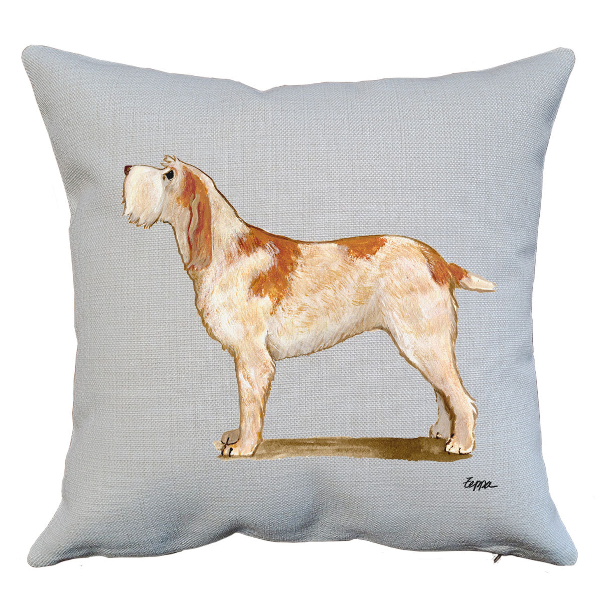 Orange Italian Spinone Throw Pillow