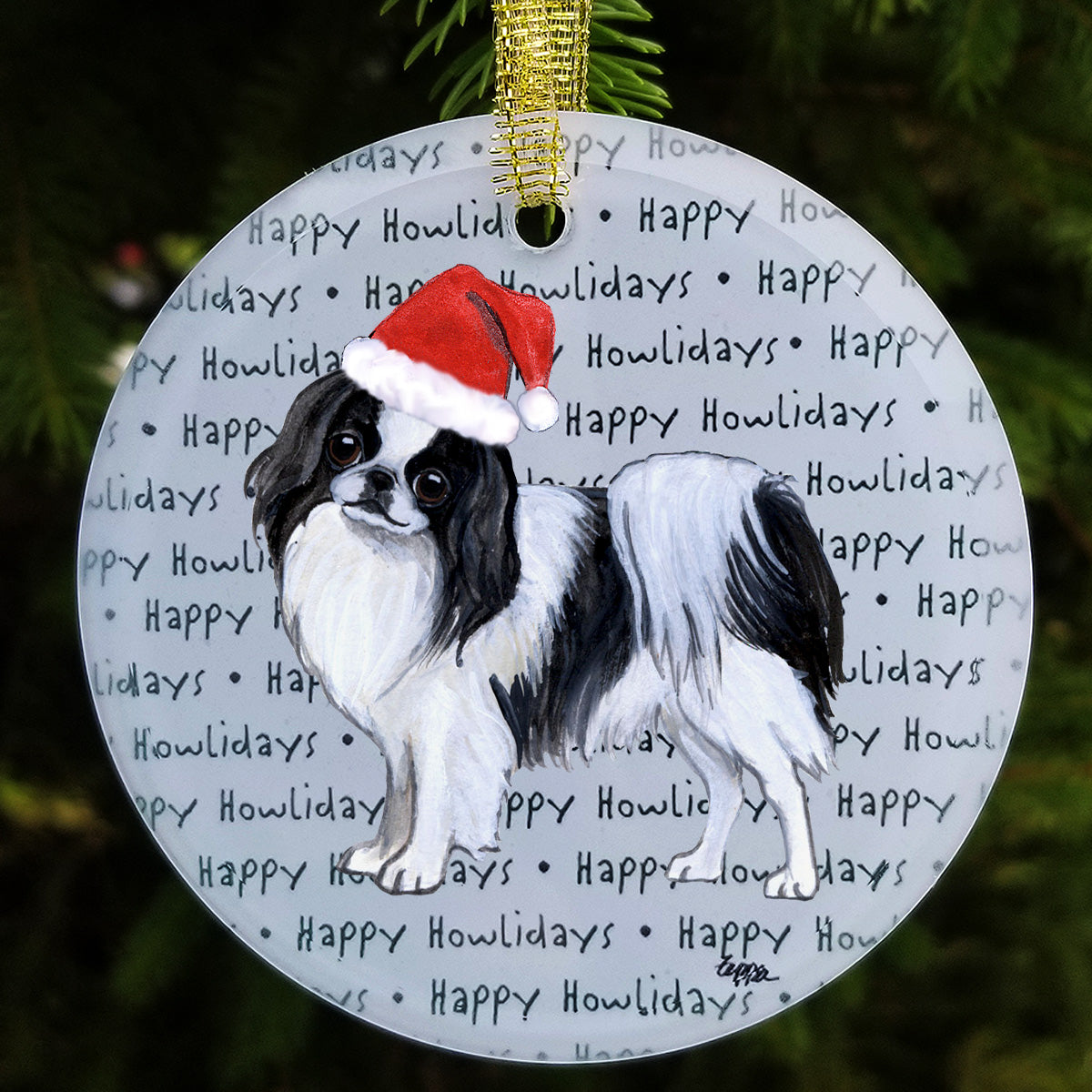 Japanese Chin Christmas Ornaments