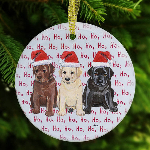 Labrador Retriever Trio Christmas Ornaments