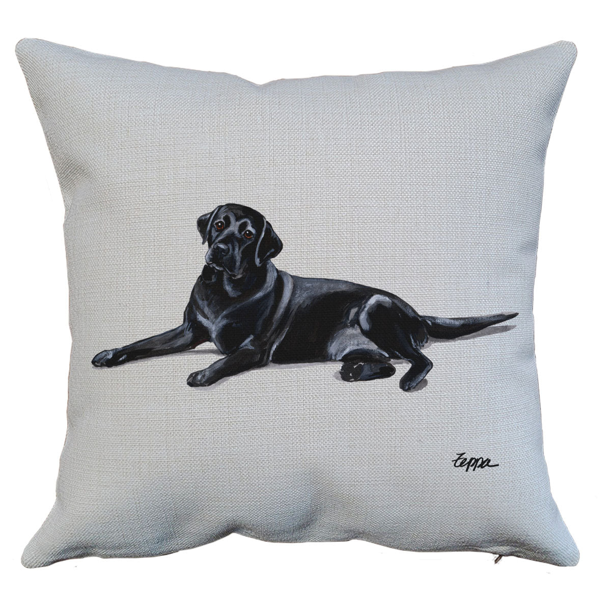 Black Lab Lying Throw Pillow