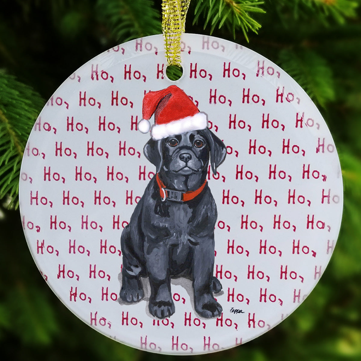 Labrador Retriever, Black Christmas Ornaments