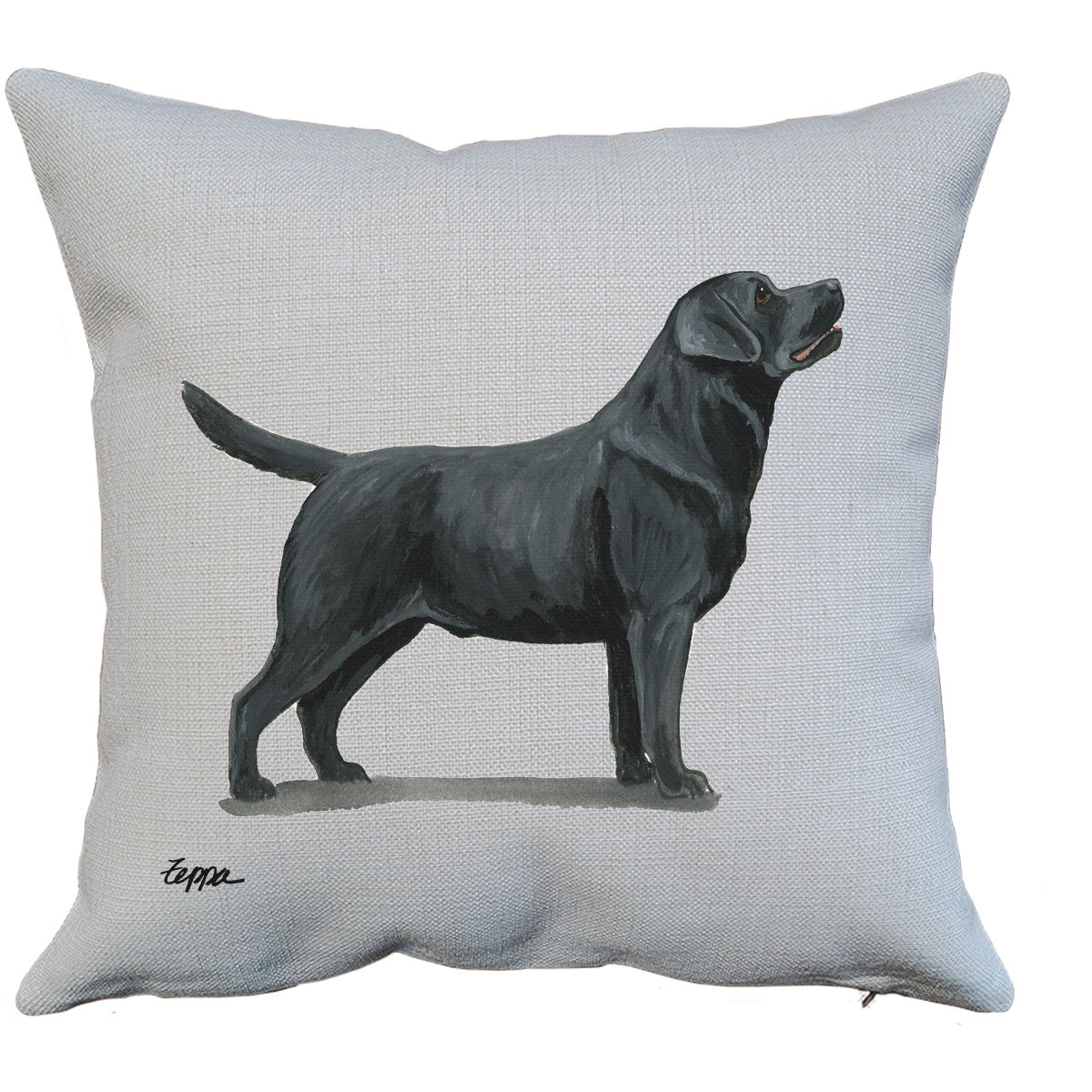 Black Lab Standing Throw Pillow