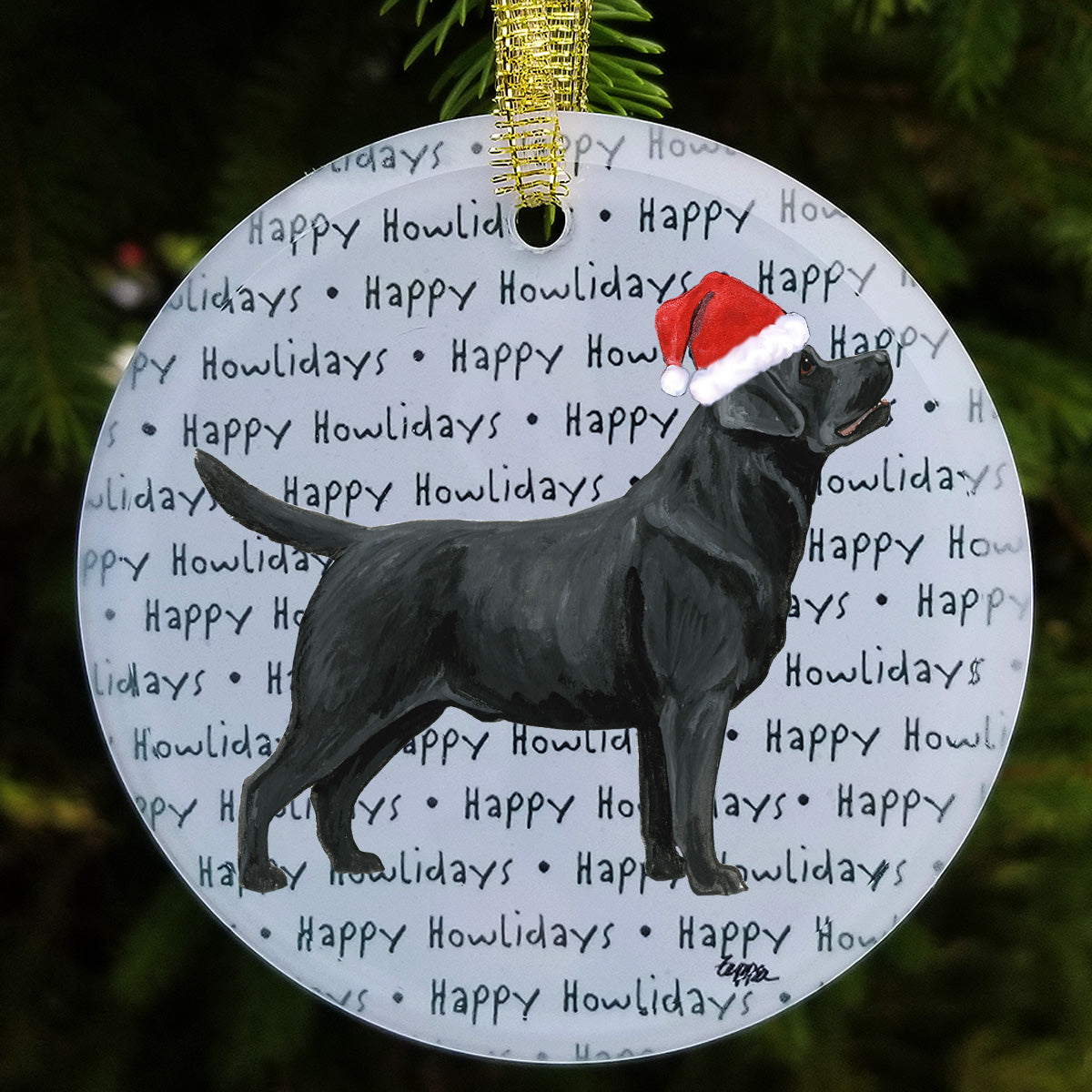 Labrador Retriever, Black Christmas Ornaments