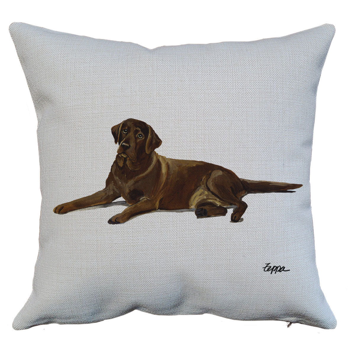 Chocolate Lab Lying Down Throw Pillow