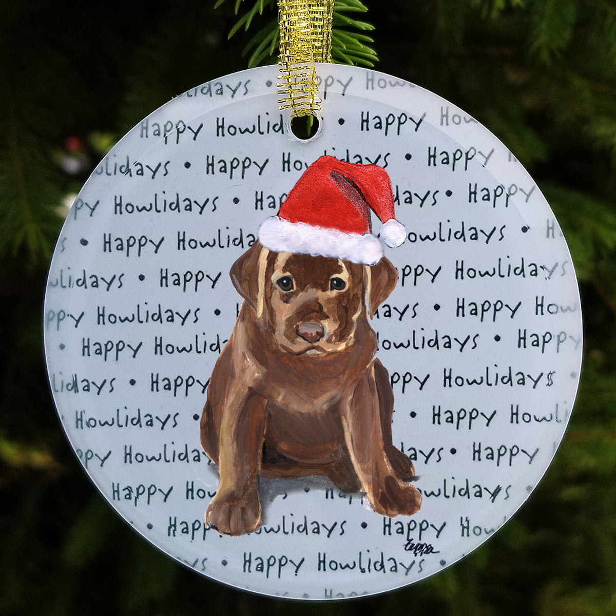 Labrador Retriever, Chocolate Christmas Ornaments