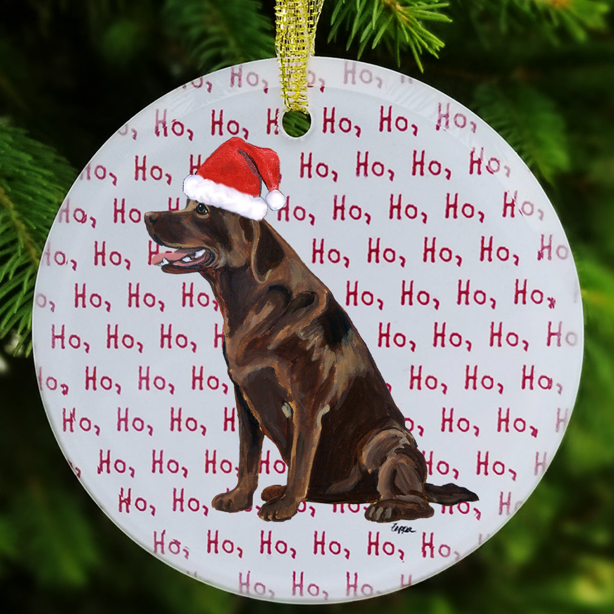 Labrador Retriever, Chocolate Christmas Ornaments
