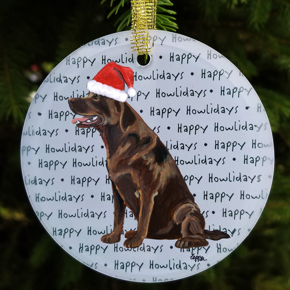 Labrador Retriever, Chocolate Christmas Ornaments