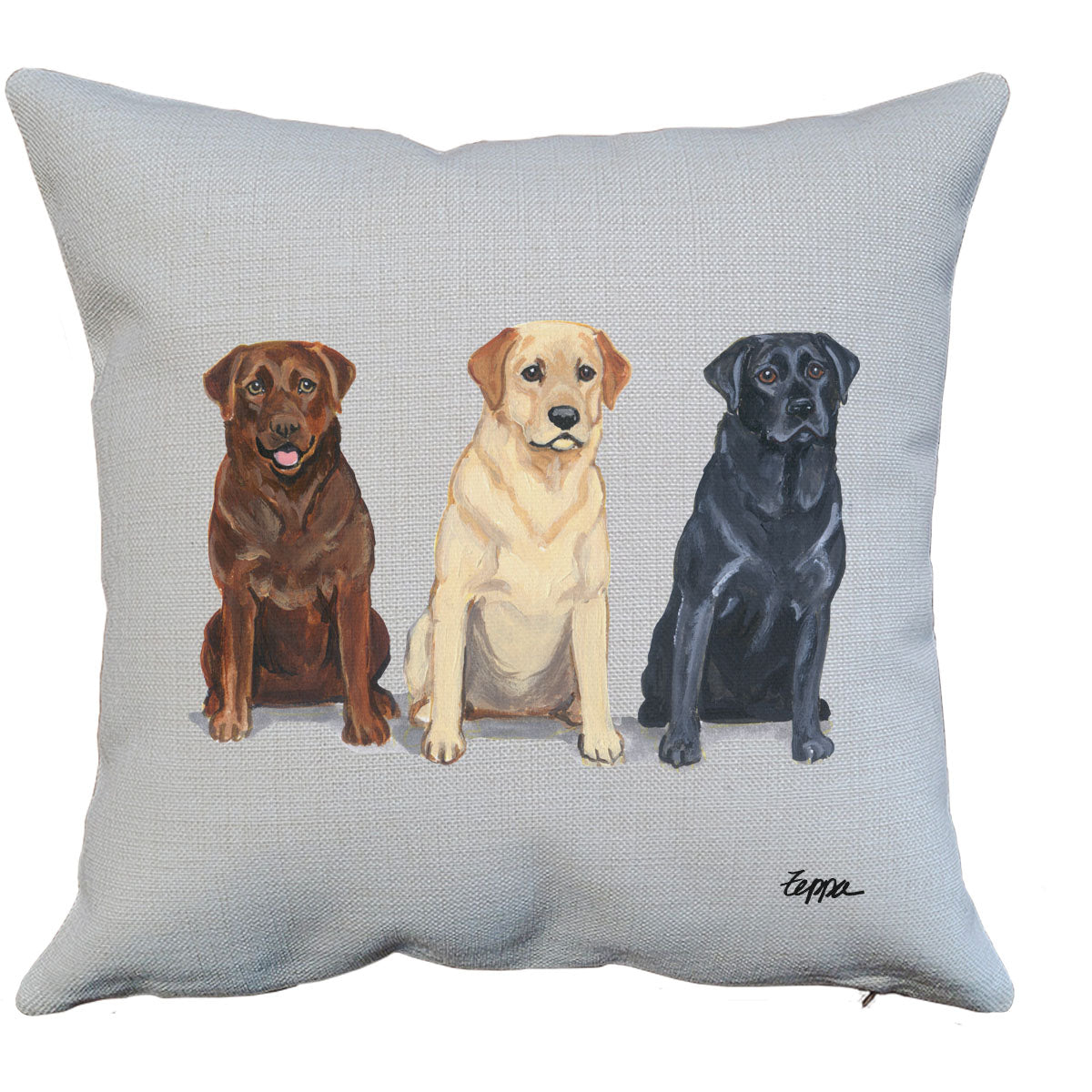 Labrador Trio Throw Pillow