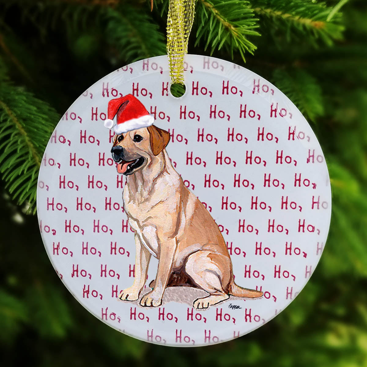 Labrador Retriever, Yellow Christmas Ornaments