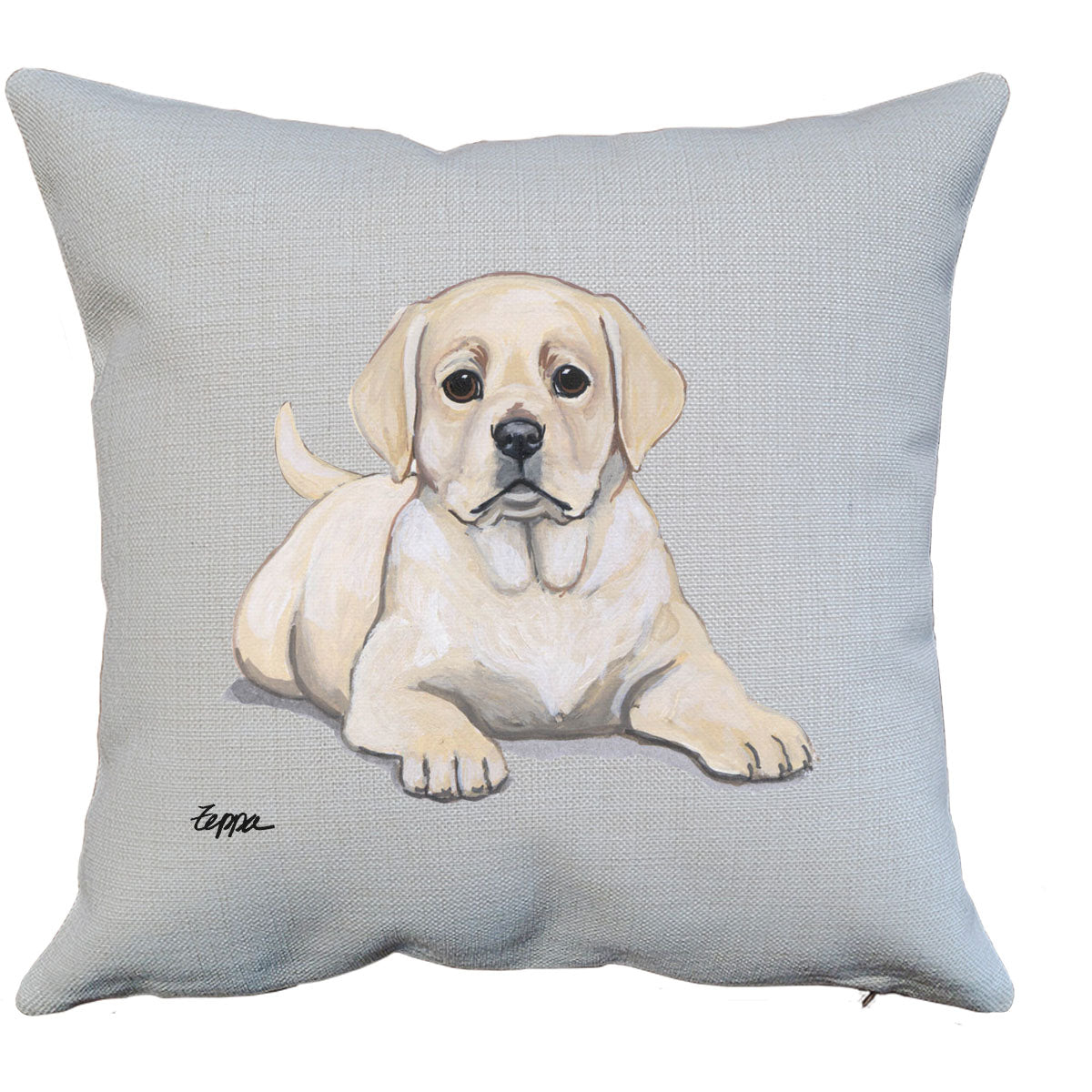 Yellow Lab Puppy Throw Pillow