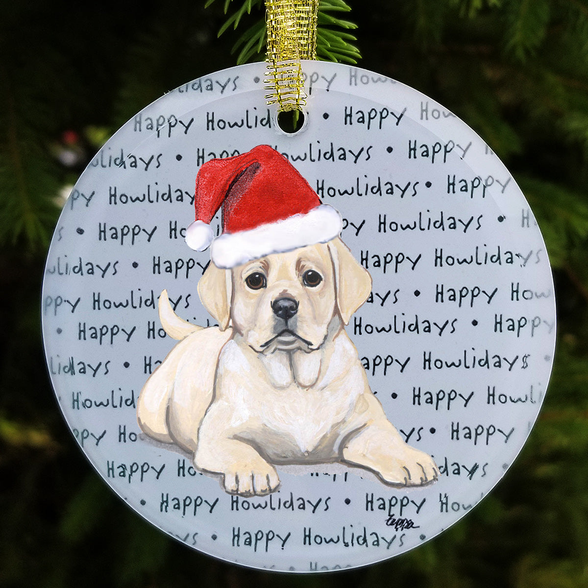 Labrador Retriever, Yellow Christmas Ornaments