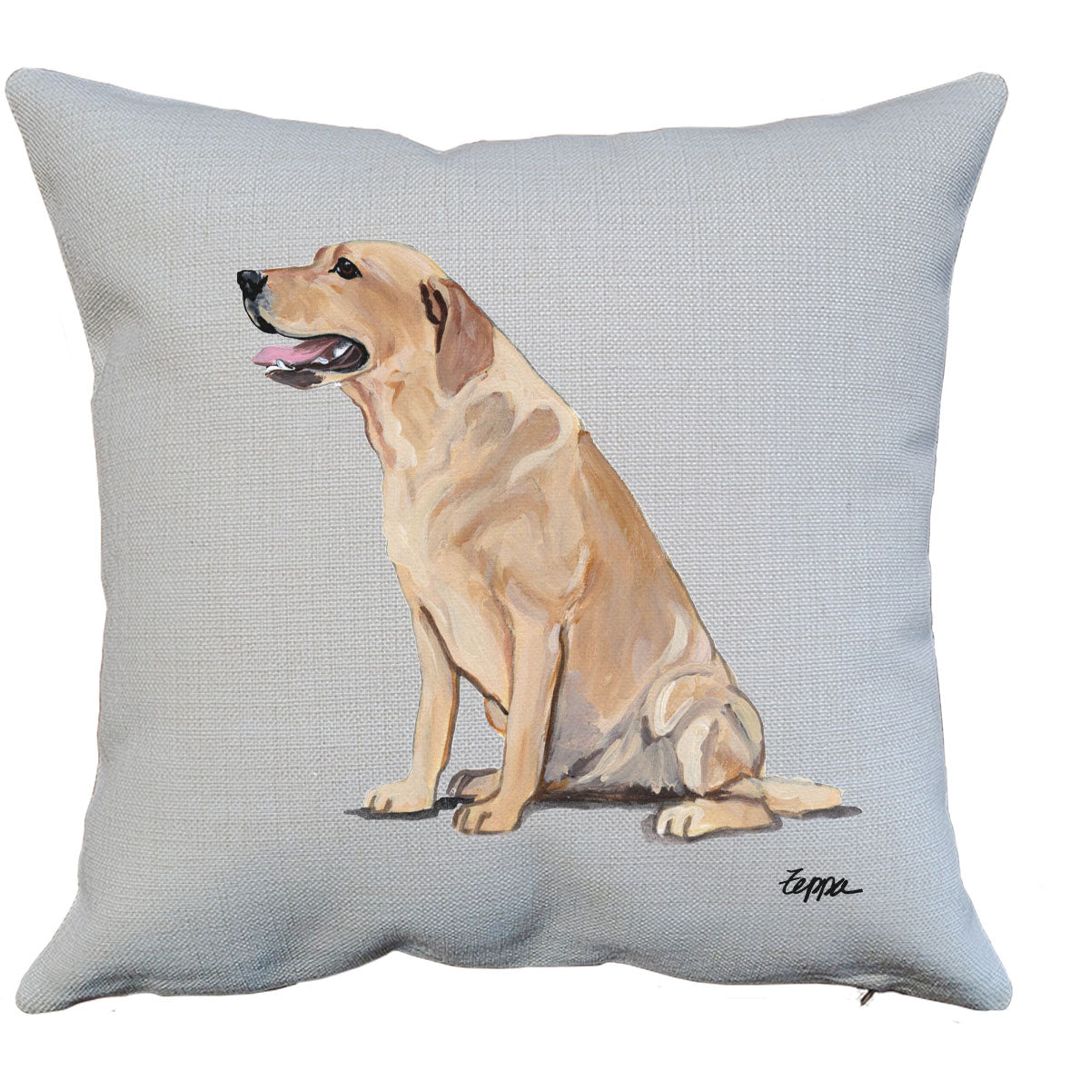 Yellow Lab Sitting Throw Pillow