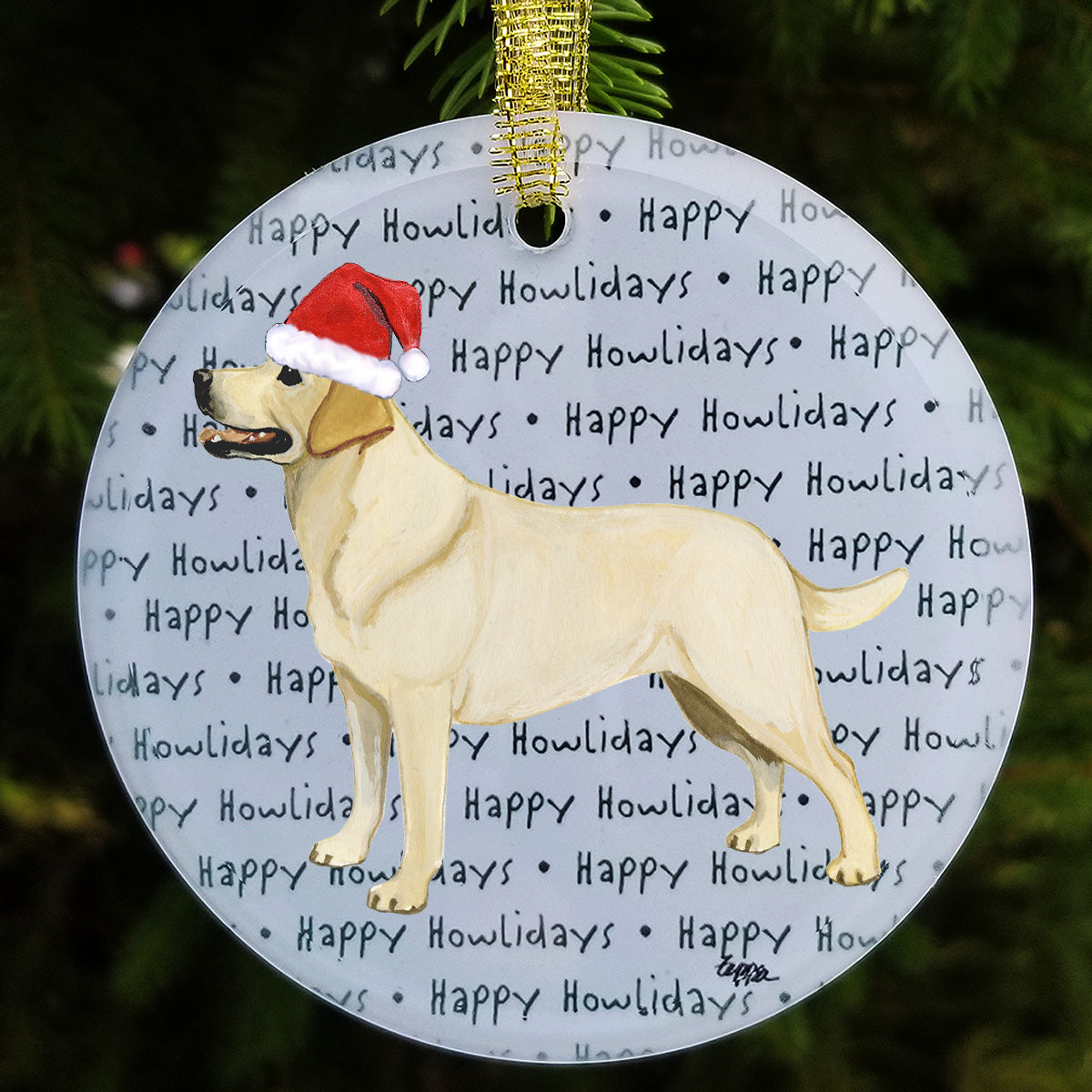 Labrador Retriever, Yellow Christmas Ornaments