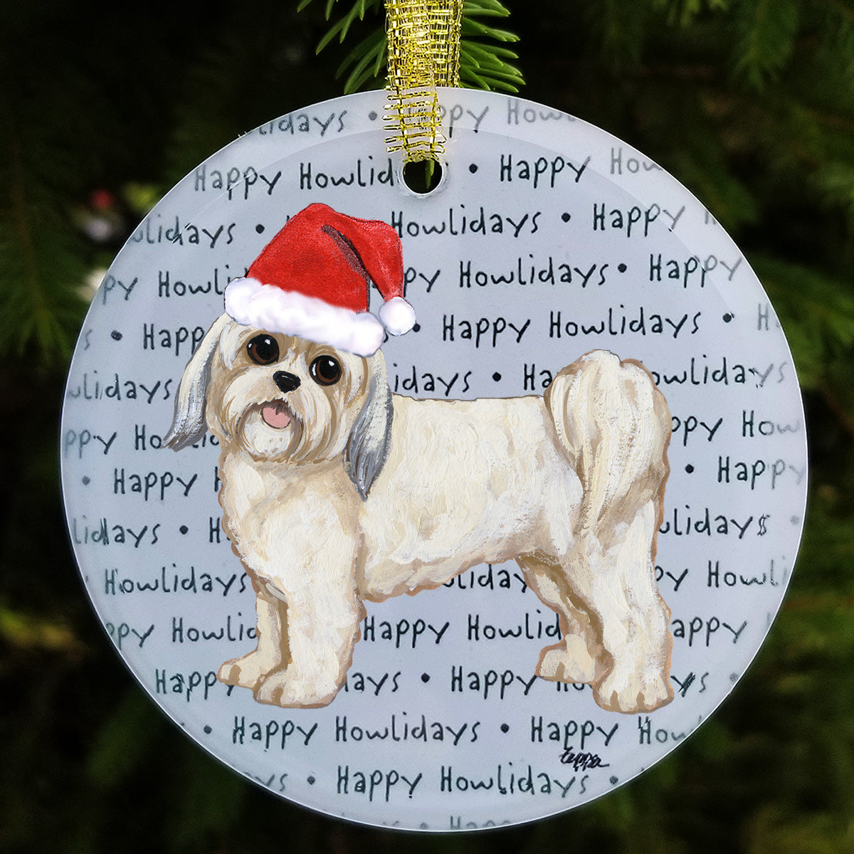 Lhasa Apso Christmas Ornaments