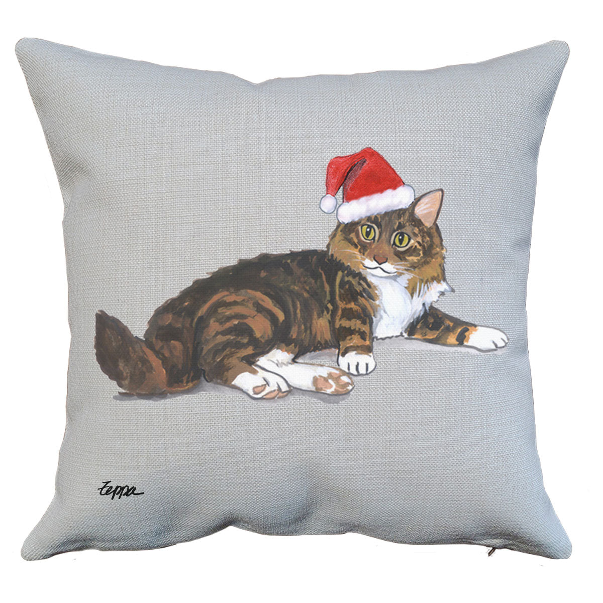 Maine Coon Cat Santa Pillow