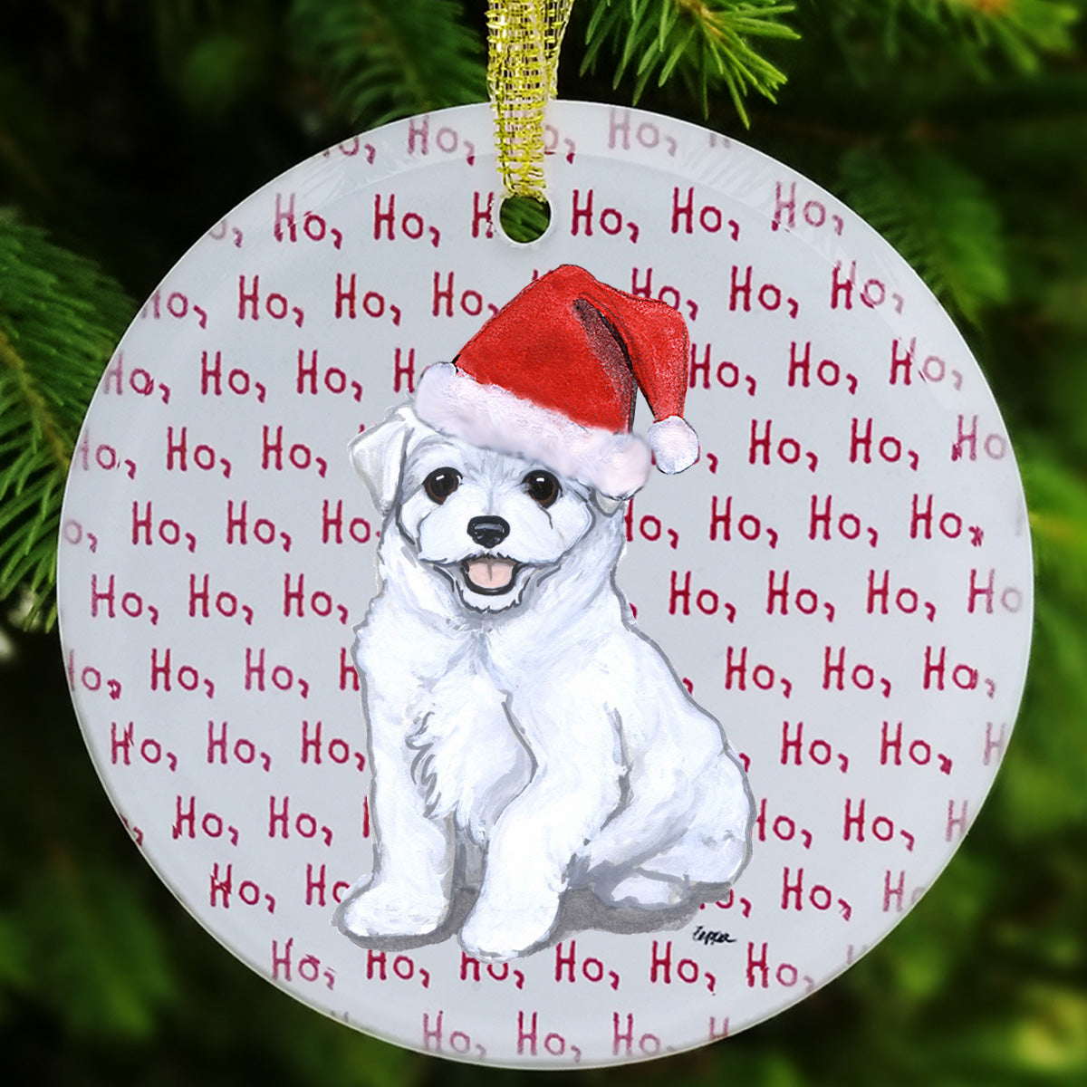 Maltese Christmas Ornaments