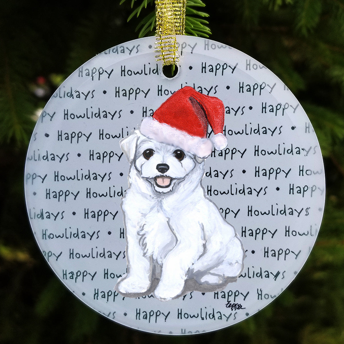 Maltese Christmas Ornaments