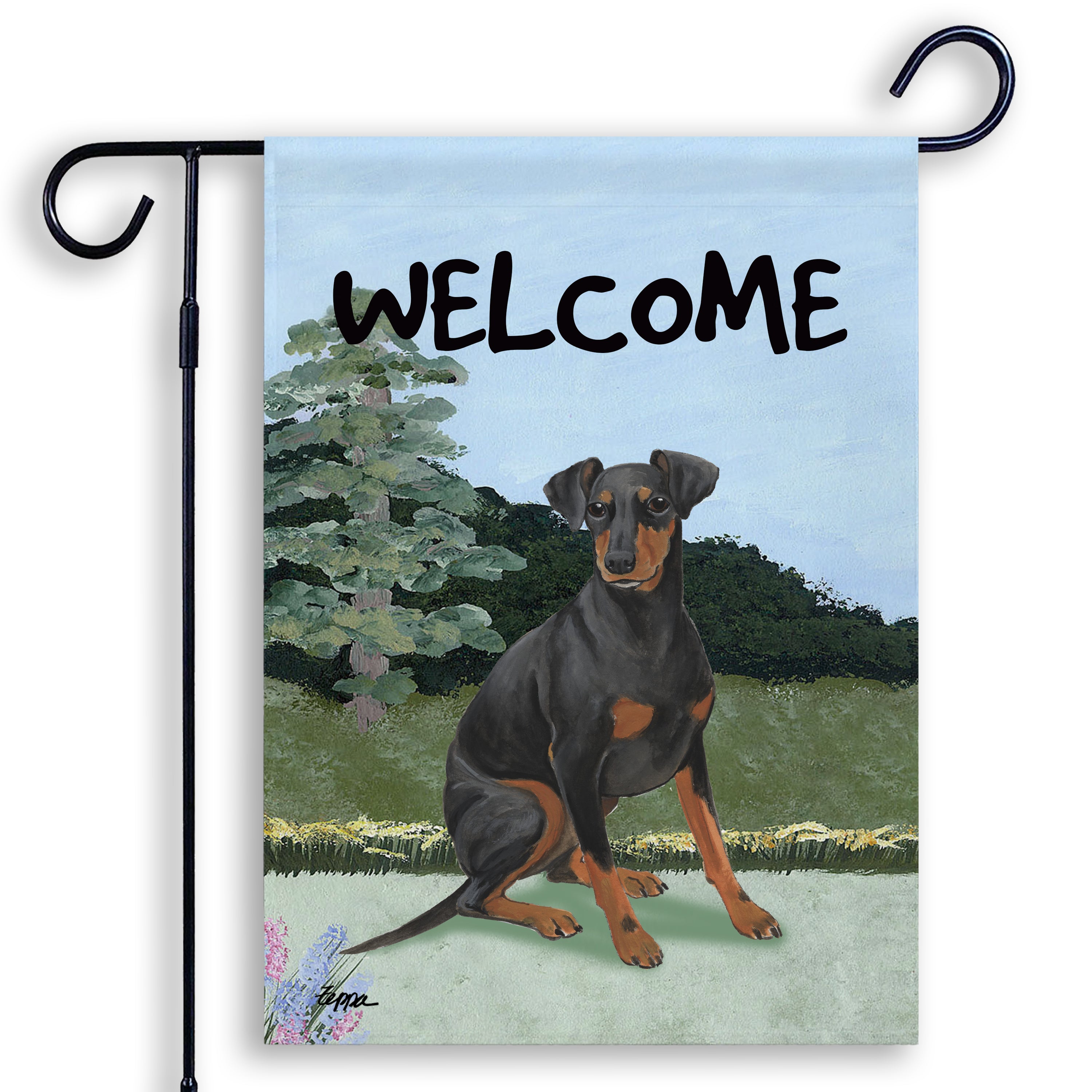 Manchester Terrier Welcome Garden Flag