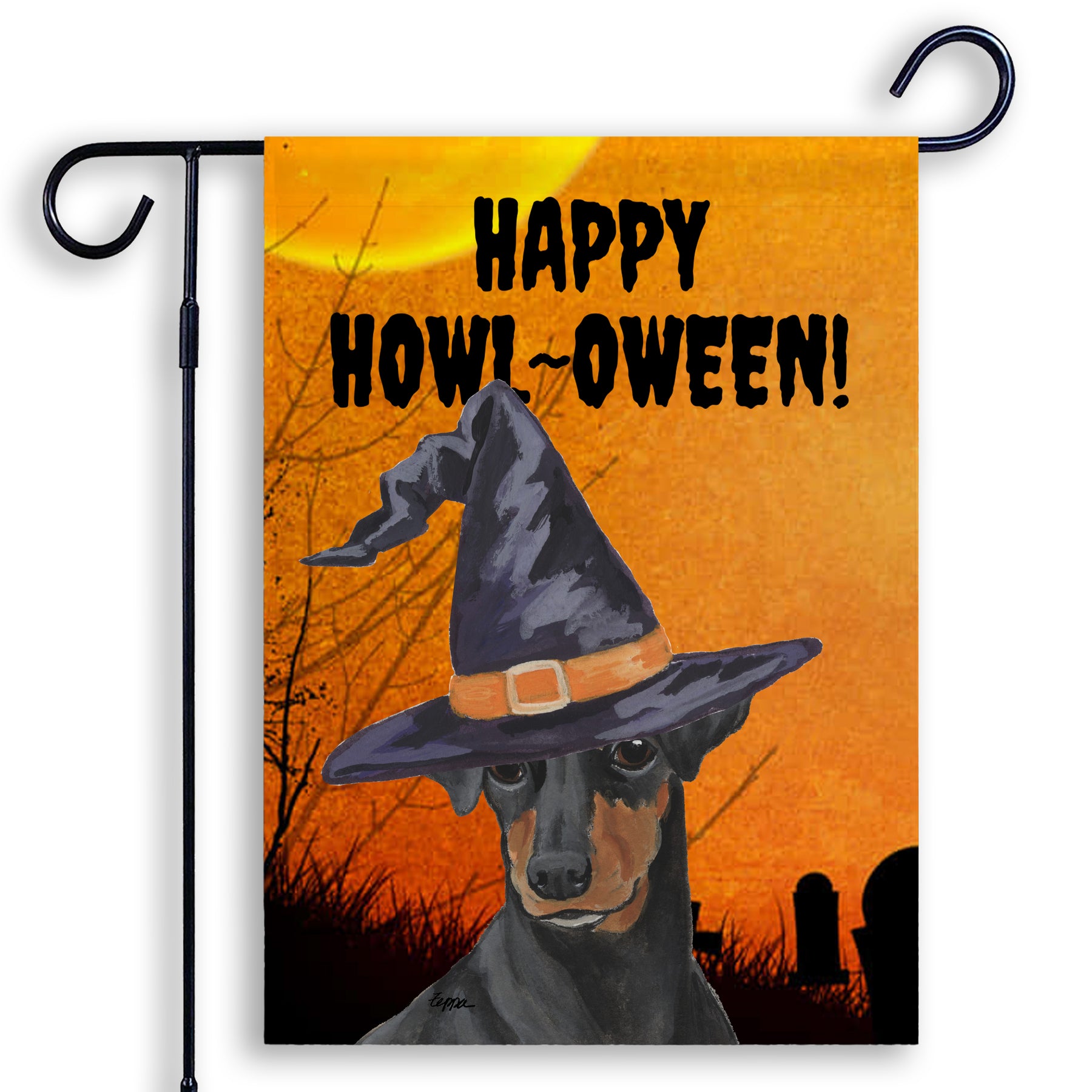 Manchester Terrier Halloween Garden Flag