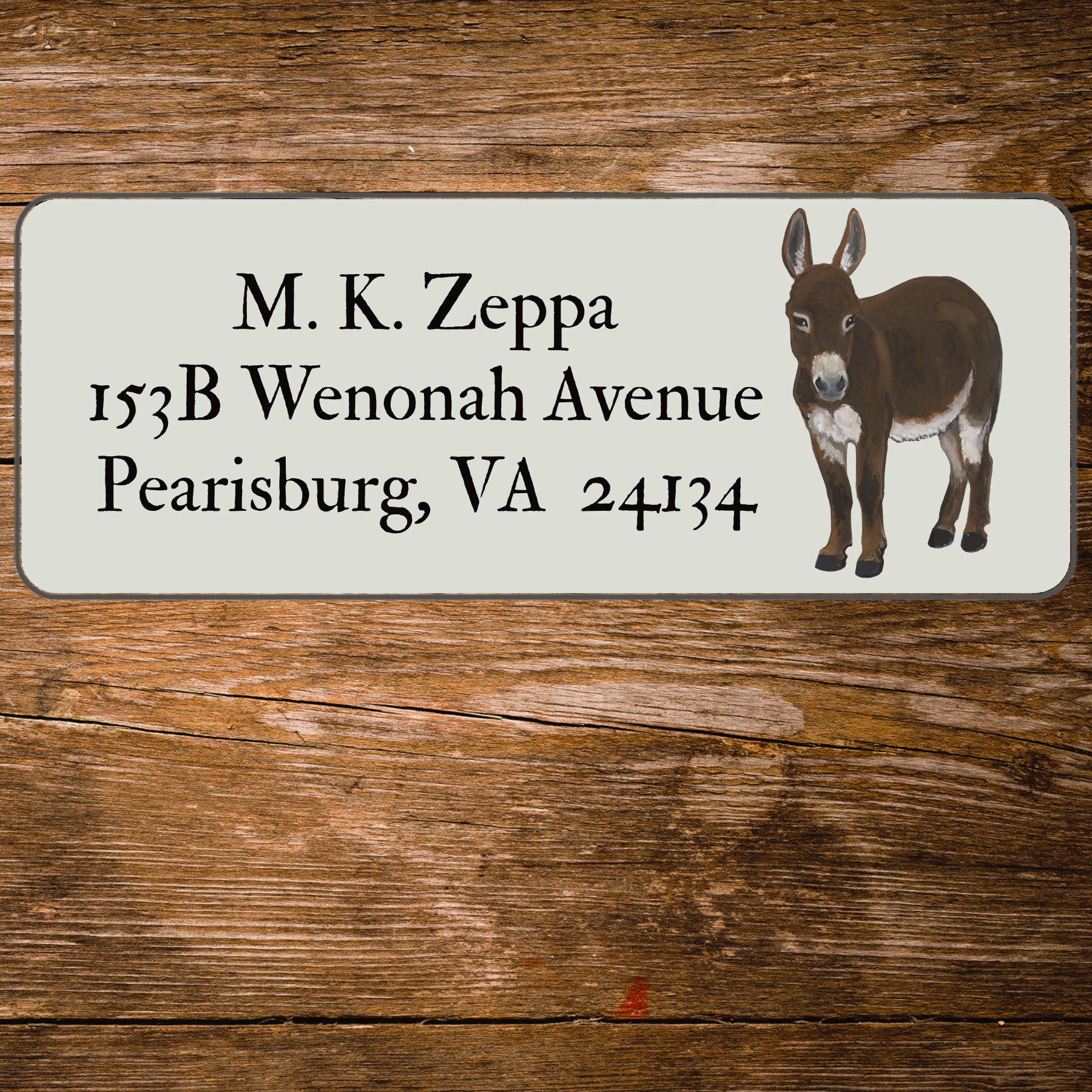 Miniature Donkey Return Address Label