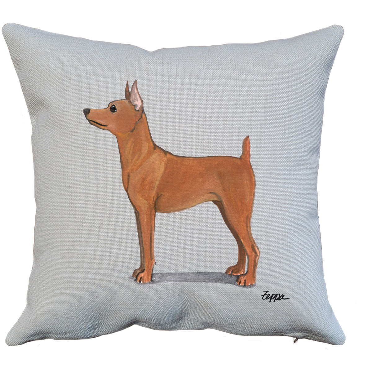 Red Miniature Pinscher Throw Pillow