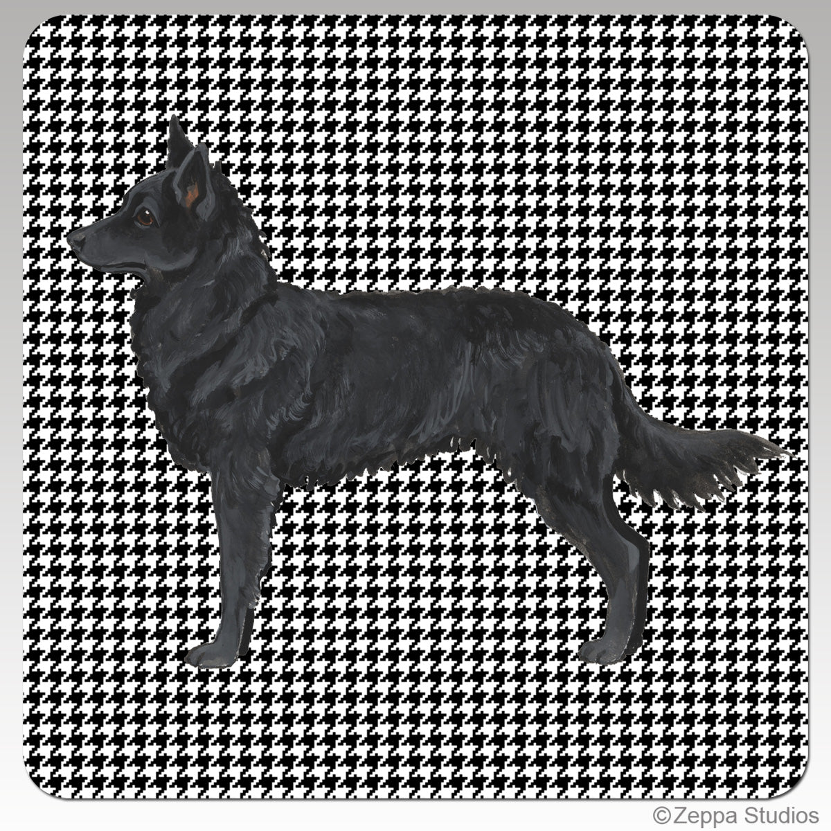Mudi houndstooth beverage coaster