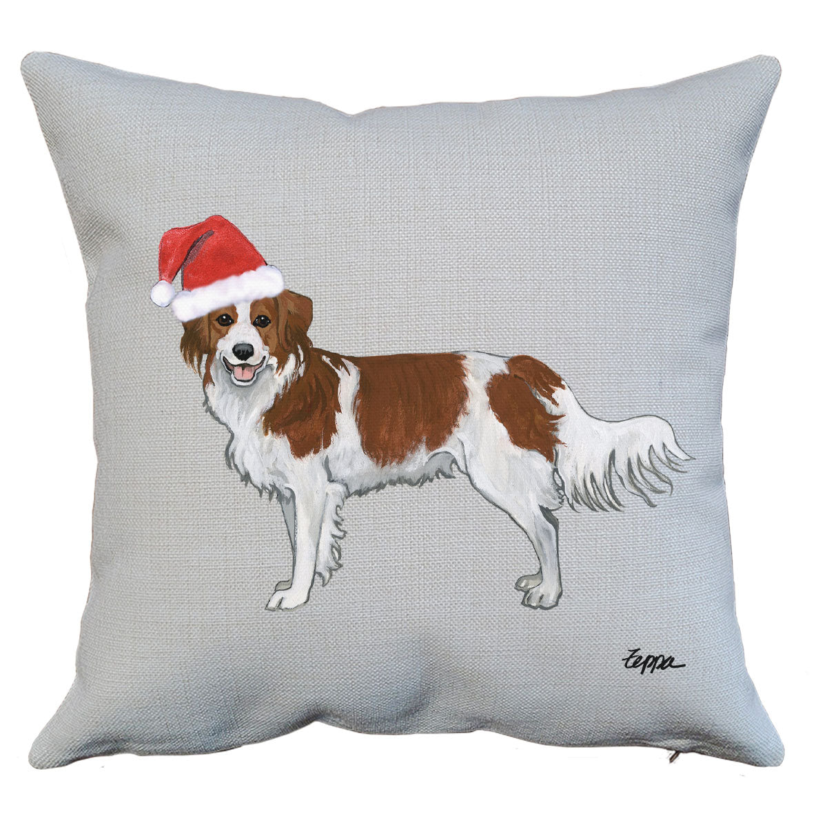 Nederlandse Kooikerhondje Santa Pillow