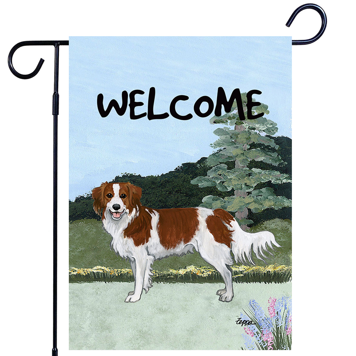 Nederlandse Kooikerhondje Scenic Garden Flag