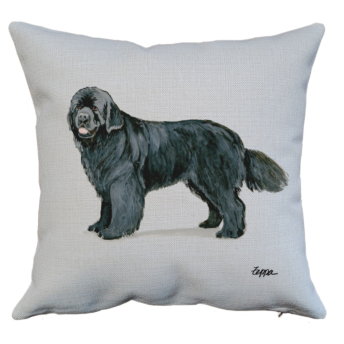 Standling Newfoundland Throw Pillow