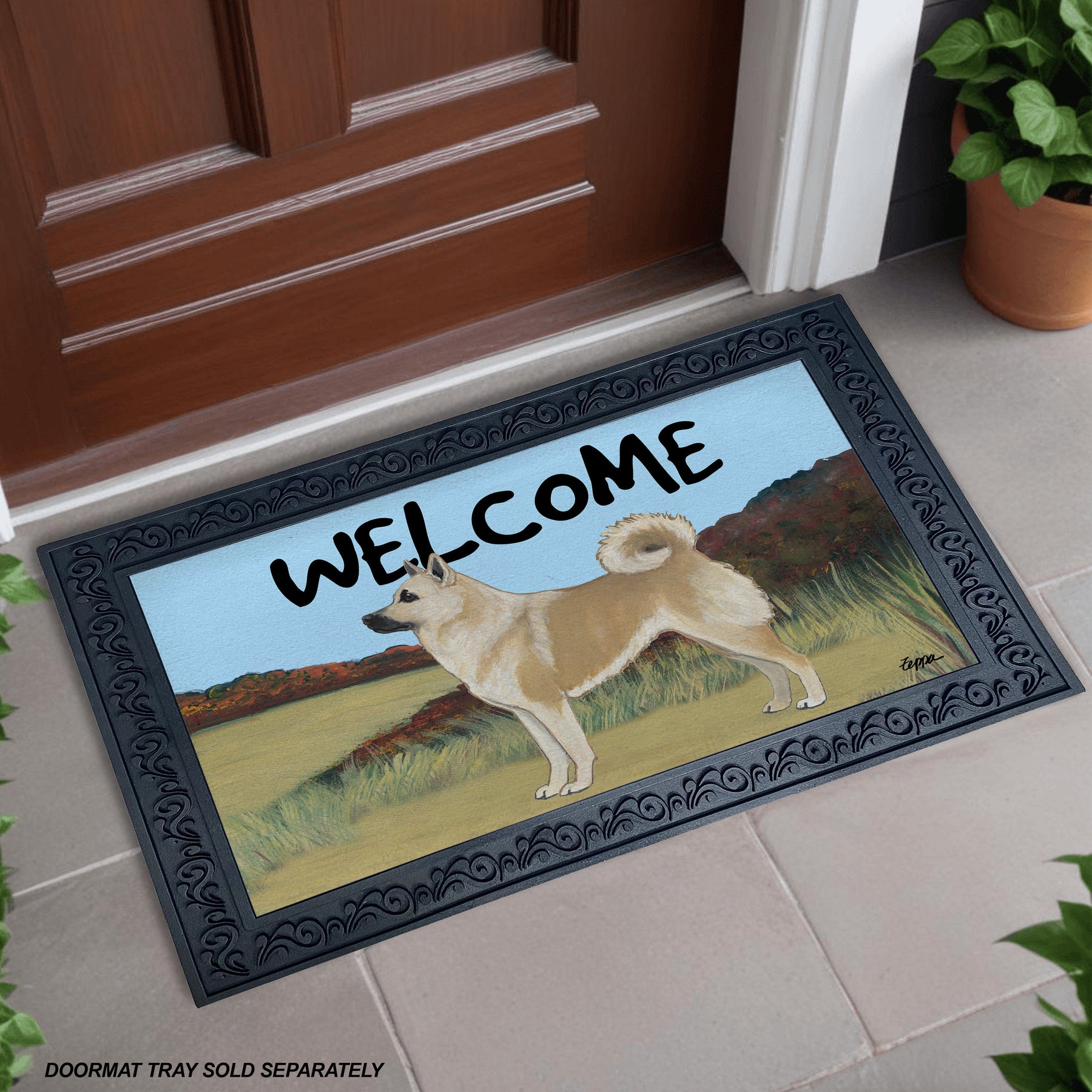 Norwegian Buhund welcome mat.
