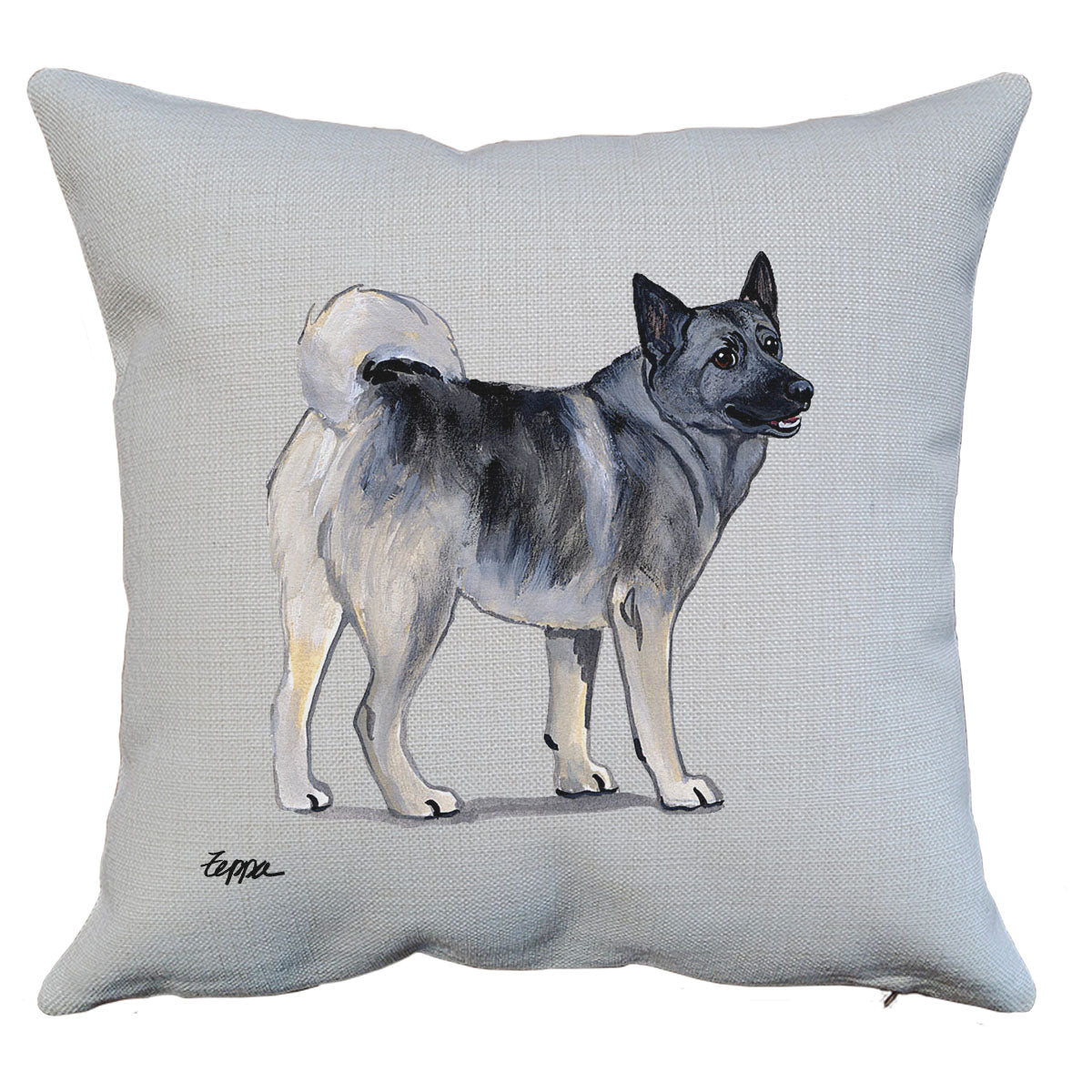 Norwegian Elkhound Throw Pillow