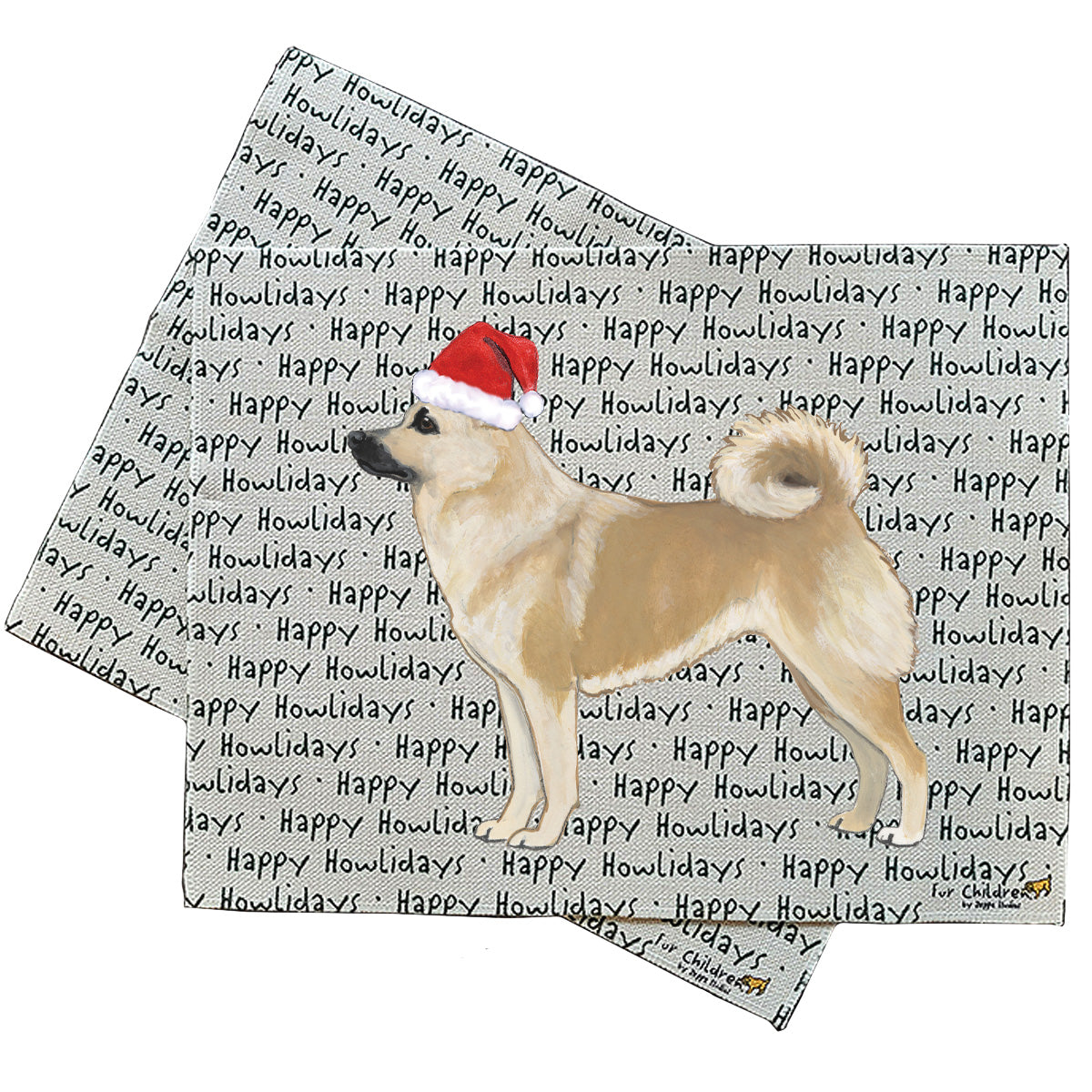 Norwegian Buhund Happy Howlidays Placemats