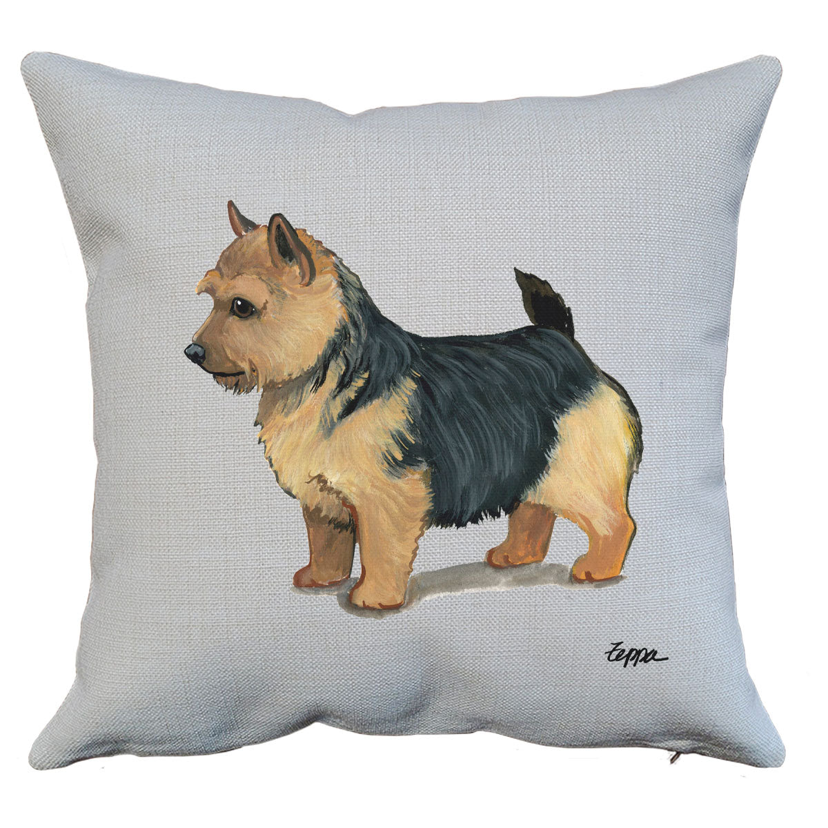 Norwich Terrier Black n Tan Throw Pillow