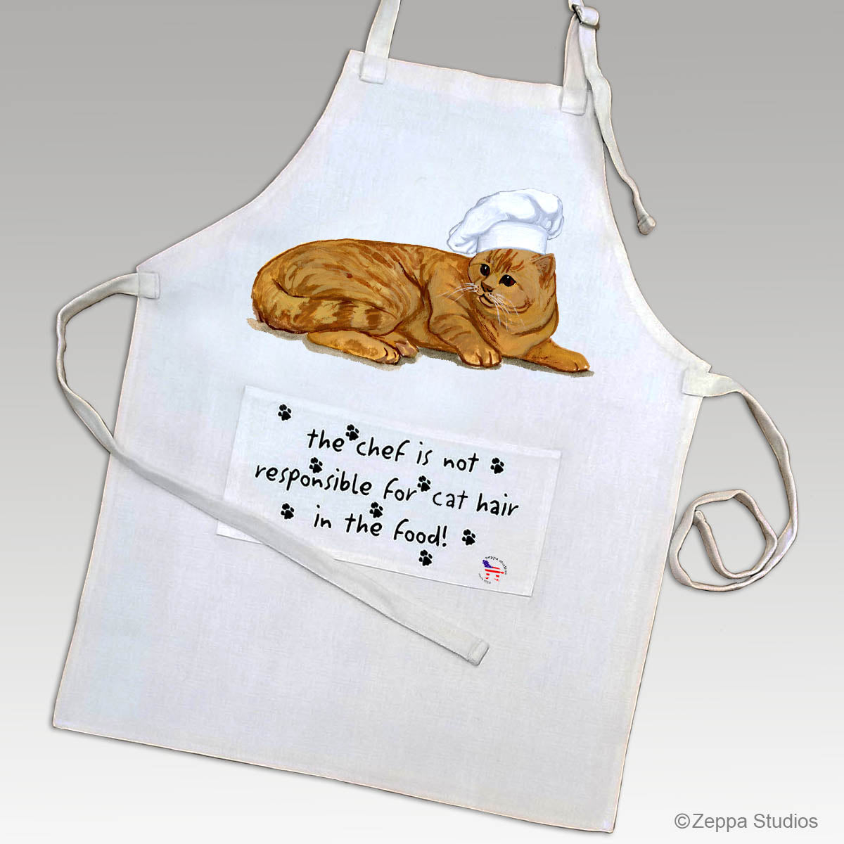 Orange Tabby Cat Apron Design